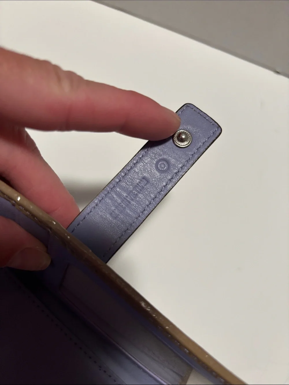 Coach Lavender Signature Continental Wallet with Tan Trim